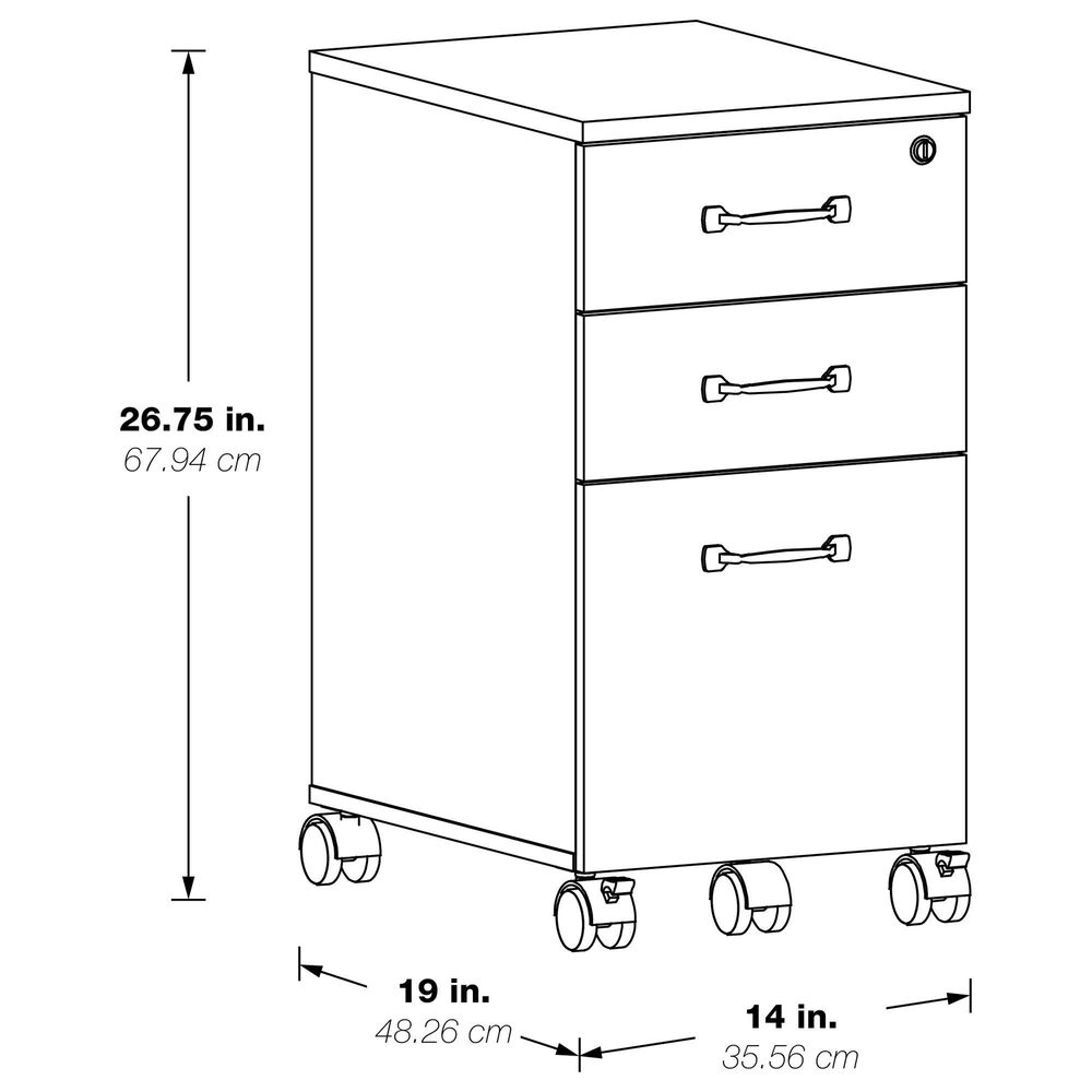 OSP Home Prado 3-Drawer Mobile File Cabinet in White, , large