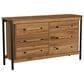 Hawthorne Furniture Norcross 6-Drawer Dresser in Hickory and Black, , large