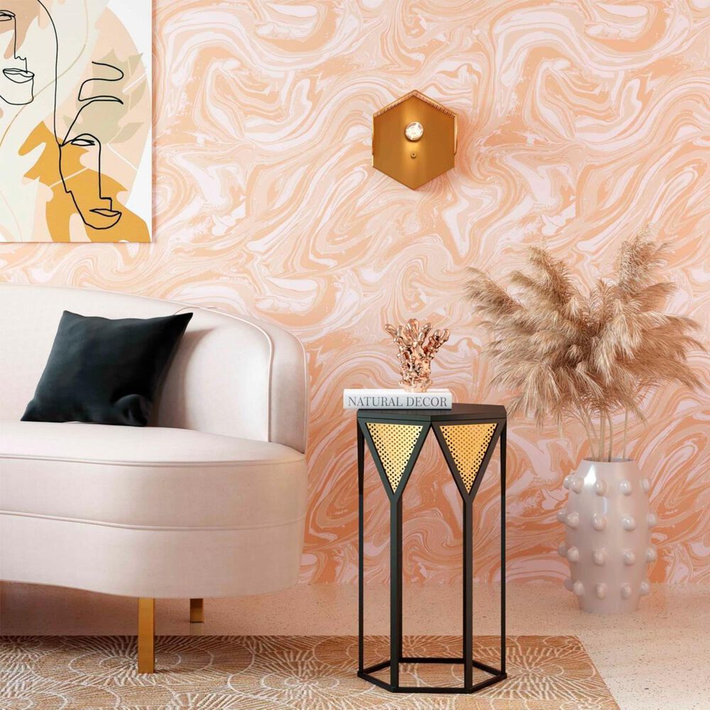 Tov Furniture Surat Side Table in Black and Gold, , large