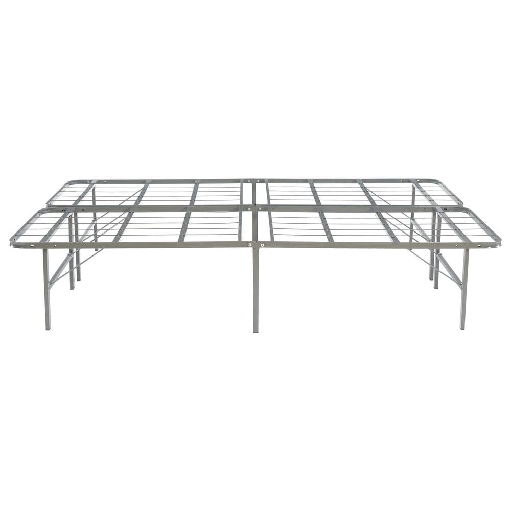 Linon Home Decor Franson Full Folding Platform Bed Frame in Dark Pewter, , large