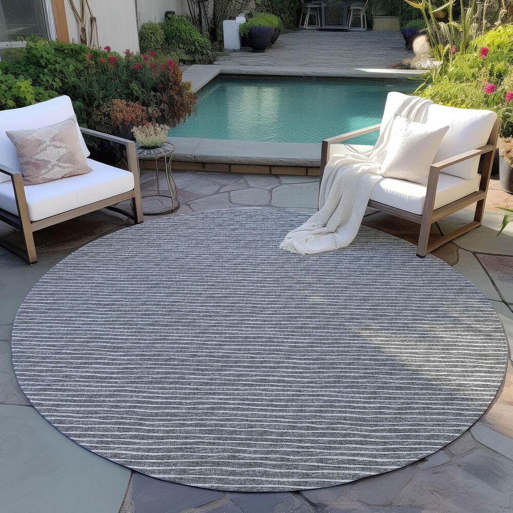 Dalyn Rug Company Laidley 8&#39; Round Grey Indoor/Outdoor Area Rug, , large