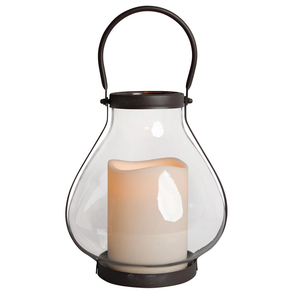 The Gerson Company 10.25" School House Lantern in Rustic Brown, , large