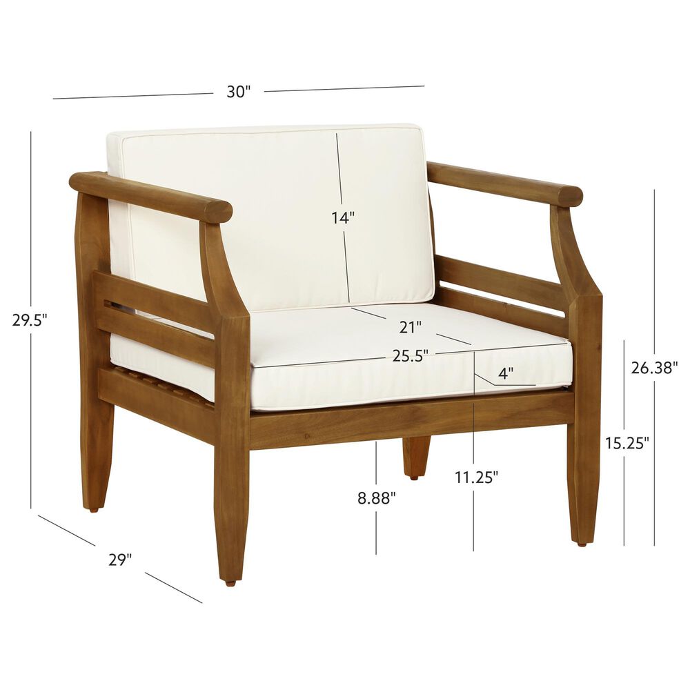 Linon Home Decor Arlen Patio Arm Chair in Beige, , large