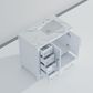 Lexora Home Jacques 36" Right Offset Single Bathroom Vanity in White with 2 cm White Carrara Marble Top and Rectangular Sink, , large