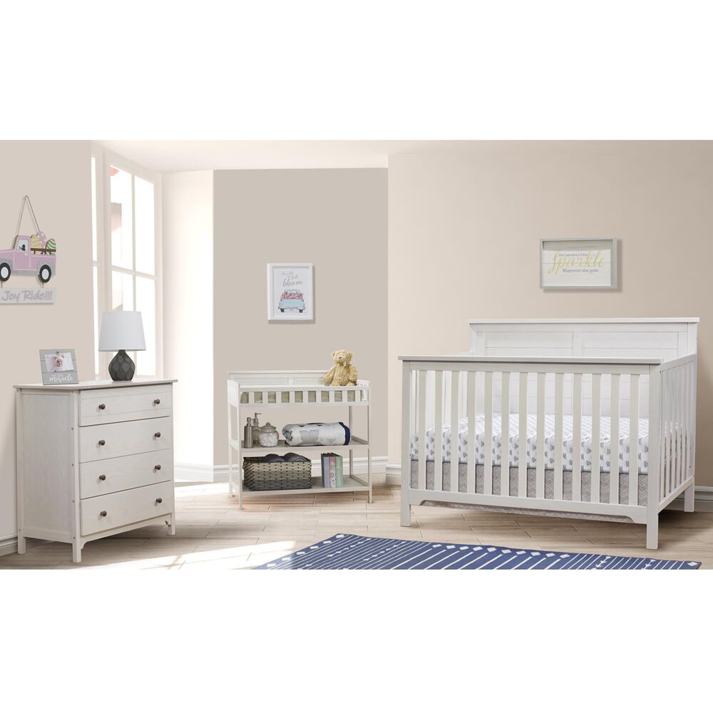 Sorelle Farmhouse 3-Piece Nursery Set in Weathered White, , large