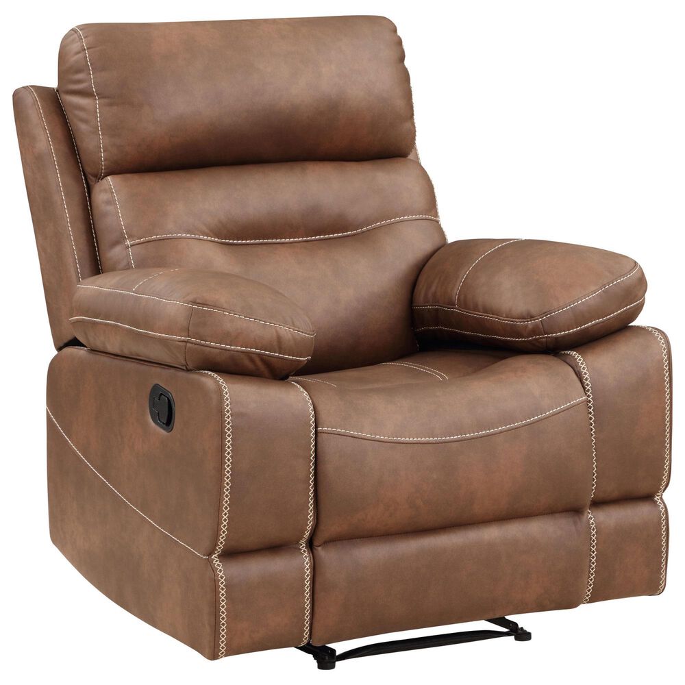 Steve Silver Rudger Manual Recliner in Chestnut Brown, , large