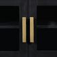 Steve Silver Furniture Yves 64" TV Stand in Ebony and Brushed Brass, , large