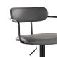 LumiSource Demi Swivel Adjustable Bar Stool with Grey Upholstery in Black (Set of 2), , large