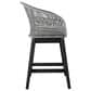 Armen Living Tutti Frutti Patio Counter Height Bar Stool with Light Gray Cushion in Black, , large