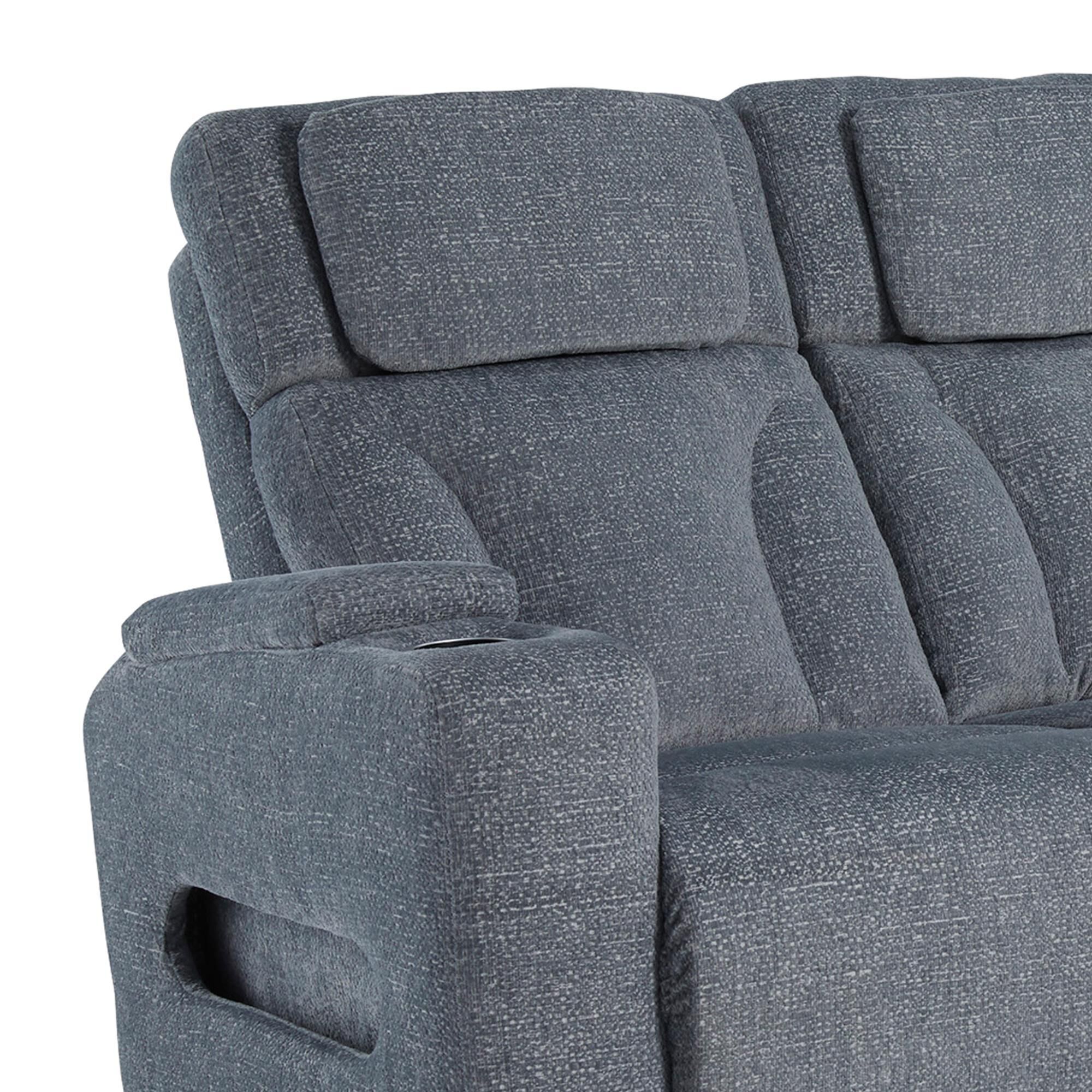 Ashley Forest Lake Power Reclining Sofa in Steel