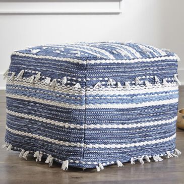 Signature Design by Ashley Anthony Pouf in Blue and White, , large