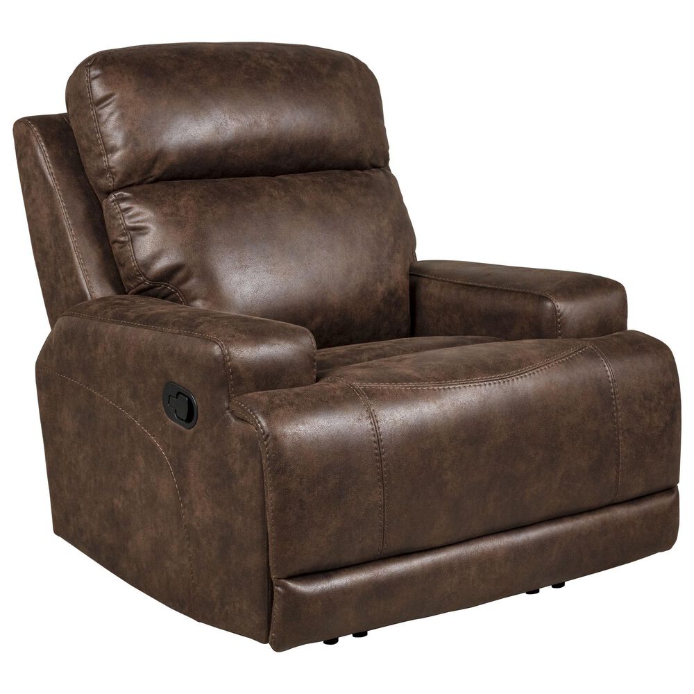 Vogue Home Furnishings Manual Recliner in Trailride Chocolate, , large
