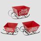 The Gerson Company 3-Piece Holiday Sleigh Set in Red, , large