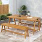 Hearth and Haven 3-Piece Outdoor Picnic Table Set in Teak, , large