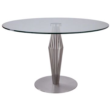 Blue River Lindsey Dining Table in Brushed Stainless Steel - Table Only, , large