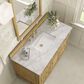 James Martin Vanities Lorelai 48" Single Vanity in Light Natural Oak with 3 cm Victorian Silver Quartz Top, , large