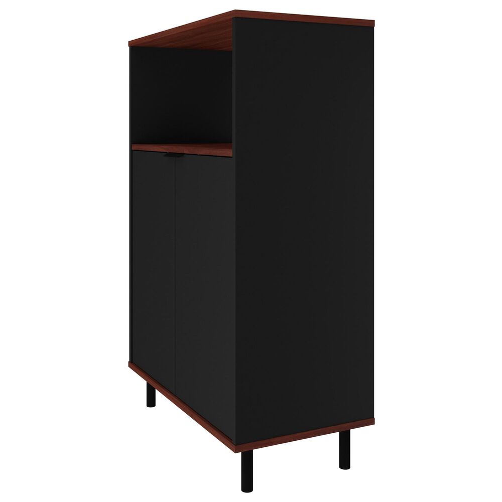 Dayton Mosholu 3-Shelf Accent Cabinet in Black/Nut Brown, , large