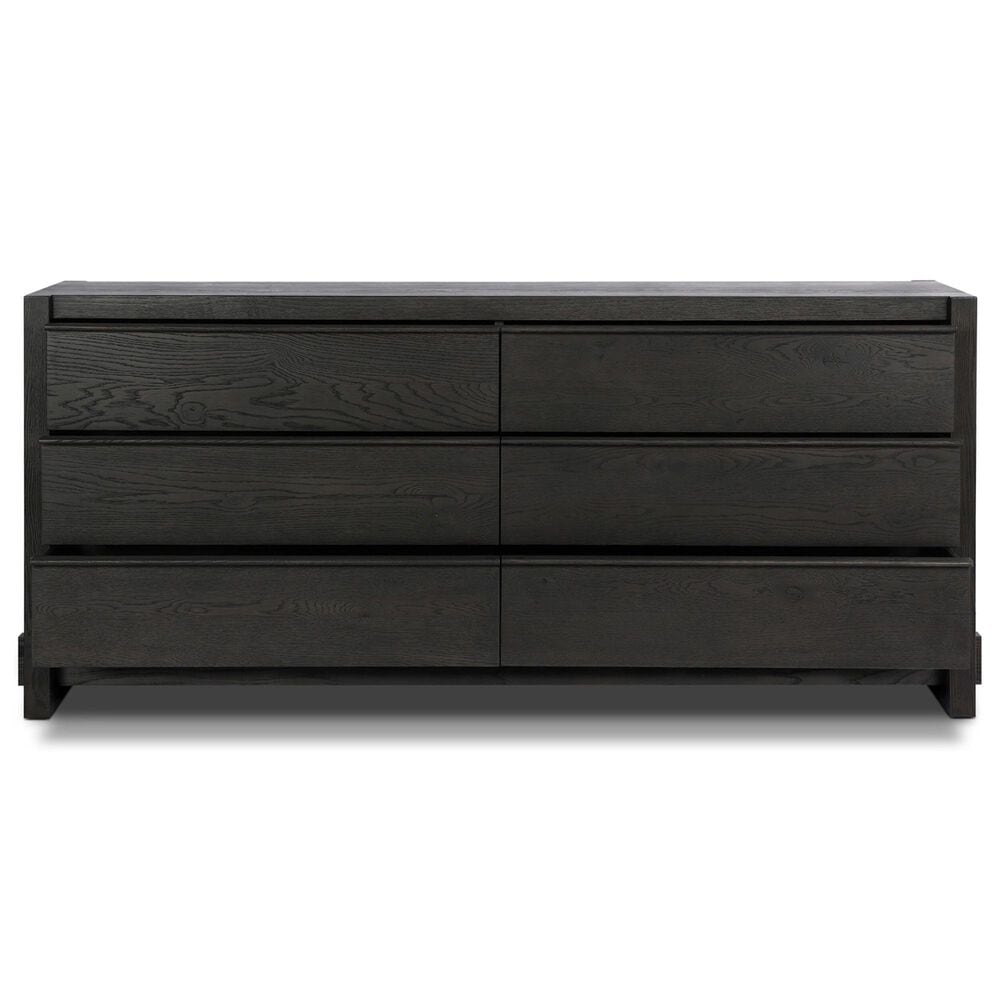 Four Hands Aramis 6 Drawer Dresser Only in Smoked Black Resawn, , large