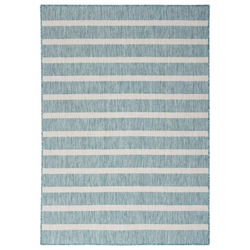 Nourison Positano POS03 Aqua and Ivory 4" x 6" Indoor/Outdoor Area Rug, , large