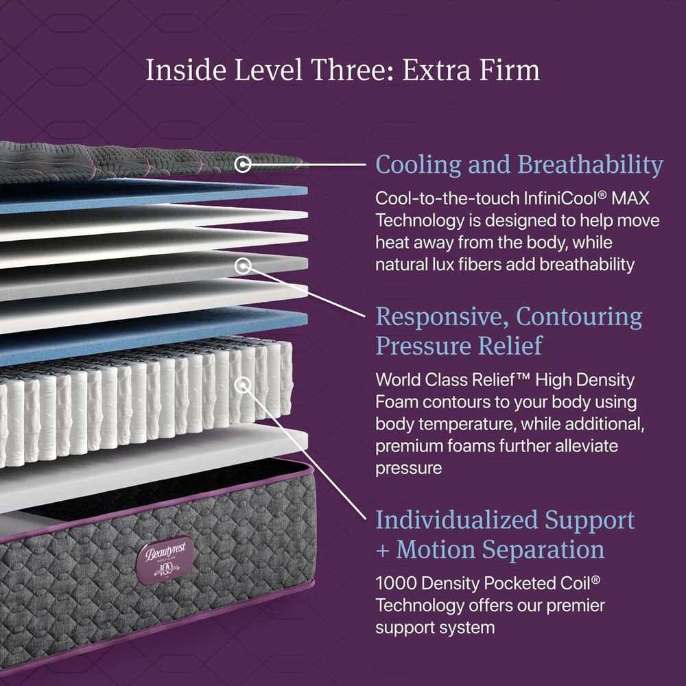 Beautyrest World Class Level Three Extra Firm King Mattress, , large