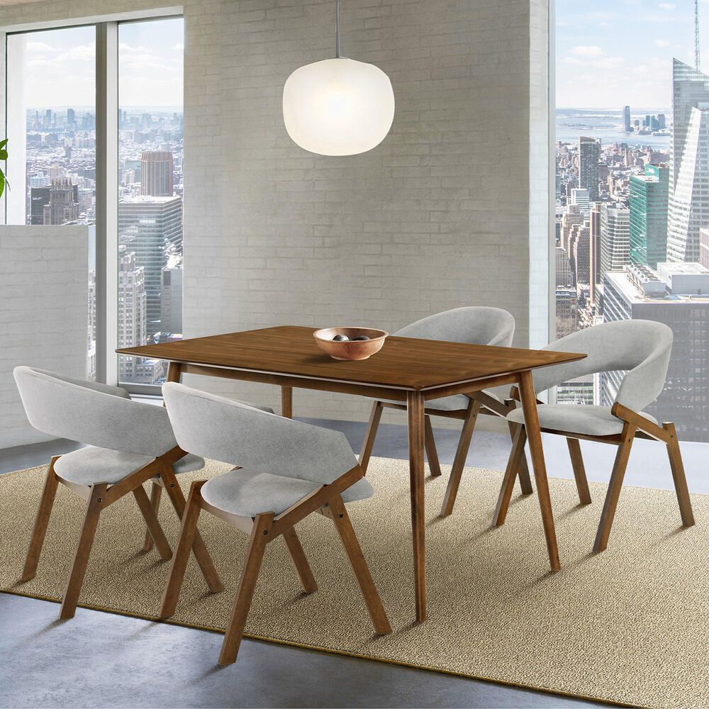 Blue River Westmont and Talulah 5-Piece Dining Set with Gray Cushion in Walnut, , large