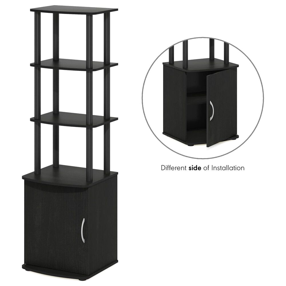 HOMLUX 3-Tier Standing Bookshelf with Storage Cabinet in Blackwood and Black, , large