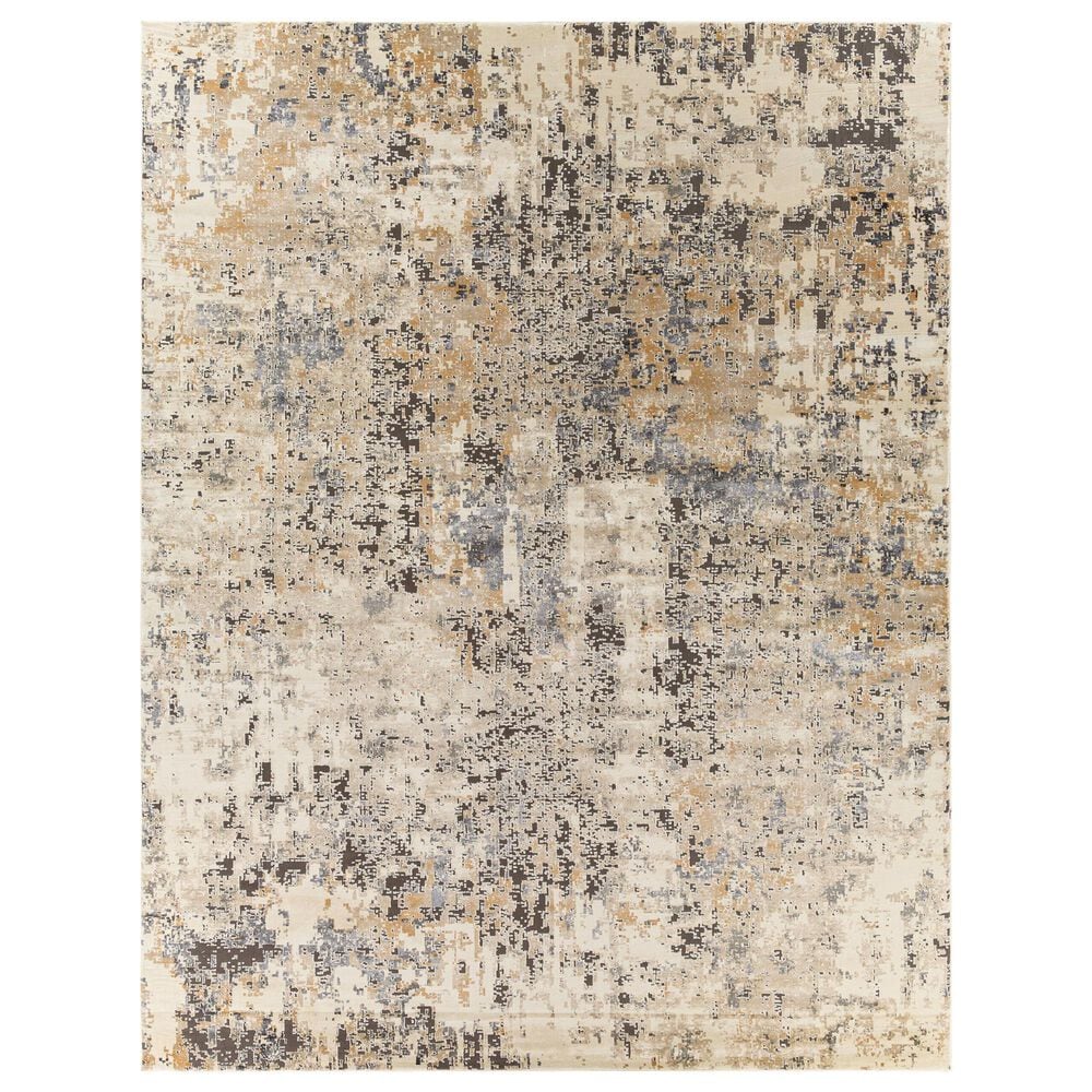 Surya Pune Light Beige, Tan, Dark Brown, Black and Charcoal 2&#39; x 2&#39;11&quot; Area Rug, , large