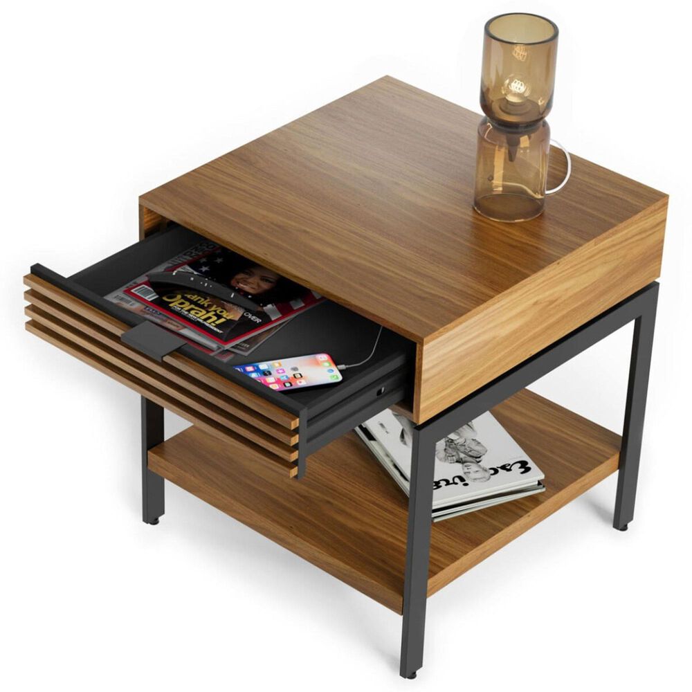 BDI Cora End Table in Natural Walnut and Black, , large