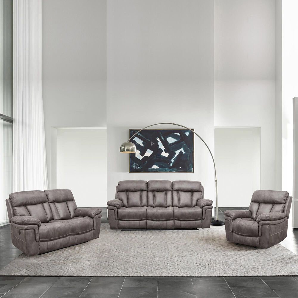 Blue River Estelle 3-Piece Power Reclining Living Room Set in Gunmetal, , large