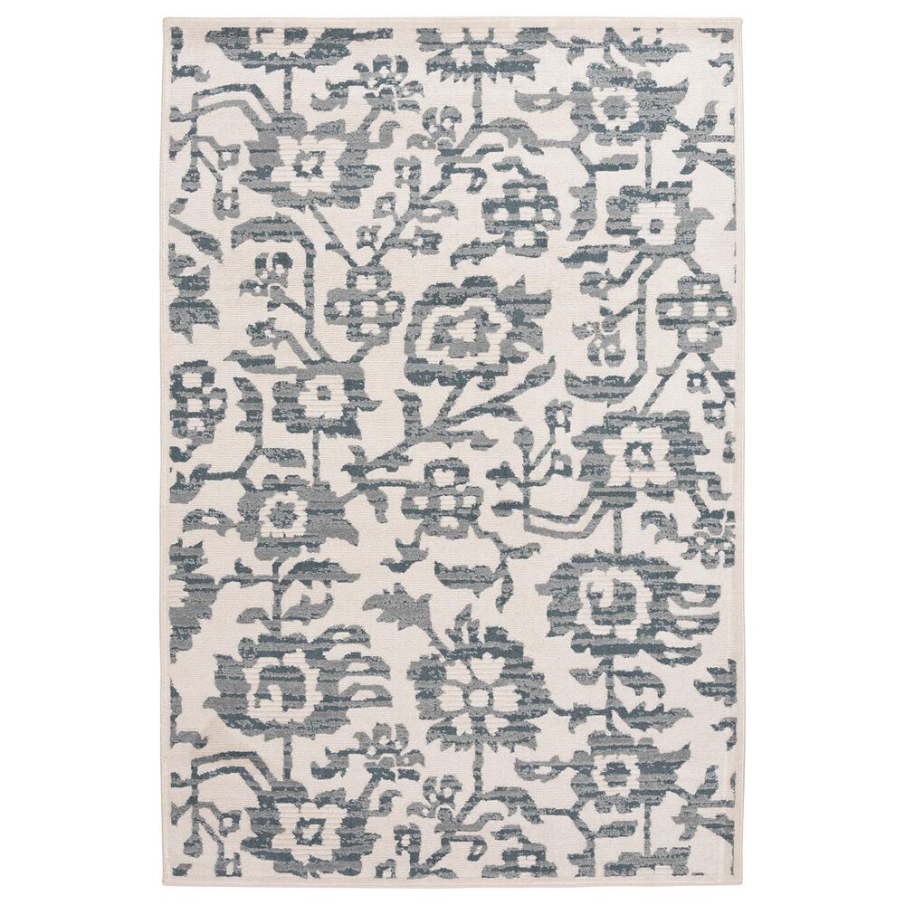 Central Oriental Heirloom Candace Champagne and Sky Blue 9"10" x 12"10" Area Rug, , large