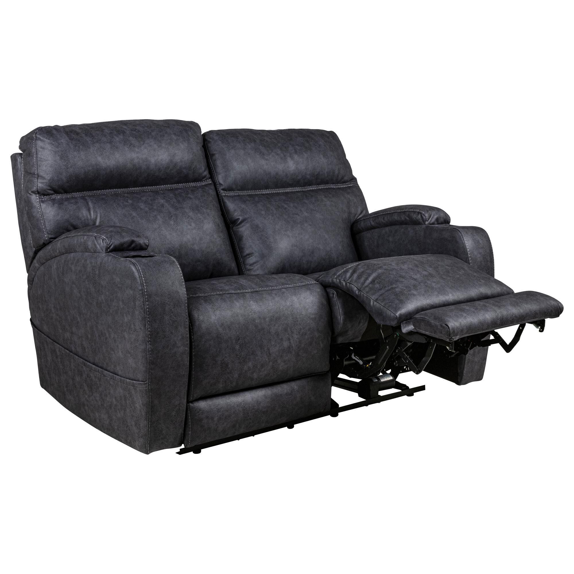 HomeStretch Jaguar Triple Power Loveseat in Graphite