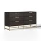 37B Artezia Rebel 6-Drawer Dresser in Brushed Gold and Charcoal Grey, , large