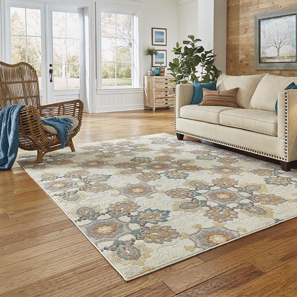 Oriental Weavers Hampton 078W5 9"10" x 12"10" Ivory Area Rug, , large