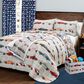 Triangle Home Fashions Race Cars 2-Piece Twin Quilt Set in Blue and Orange, , large