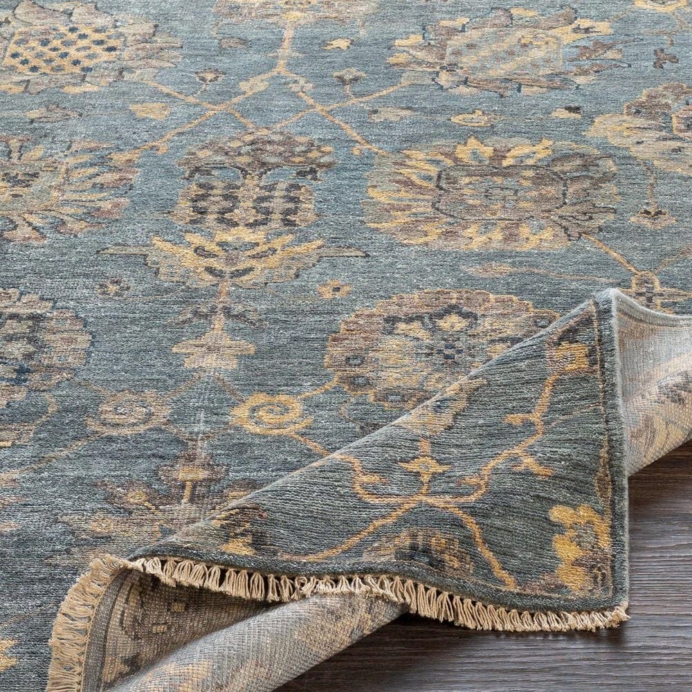 Surya Theodora 5&#39; x 8&#39; Aqua, Charcoal, Wheat and Oatmeal Area Rug, , large
