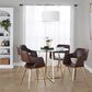 LumiSource Margarite Arm Chair with Espresso Faux Leather Cushion in Gold Metal  (Set of 2), , large
