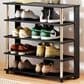 Noviland 5-Tier Shoe Rack in Americano and Stainless Steel, , large