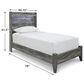 Ashley Baystorm Twin LED Panel Bed in Smoke Gray, , large