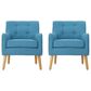 Noble House Felicity Arm Chair in Teal (Set of 2), , large