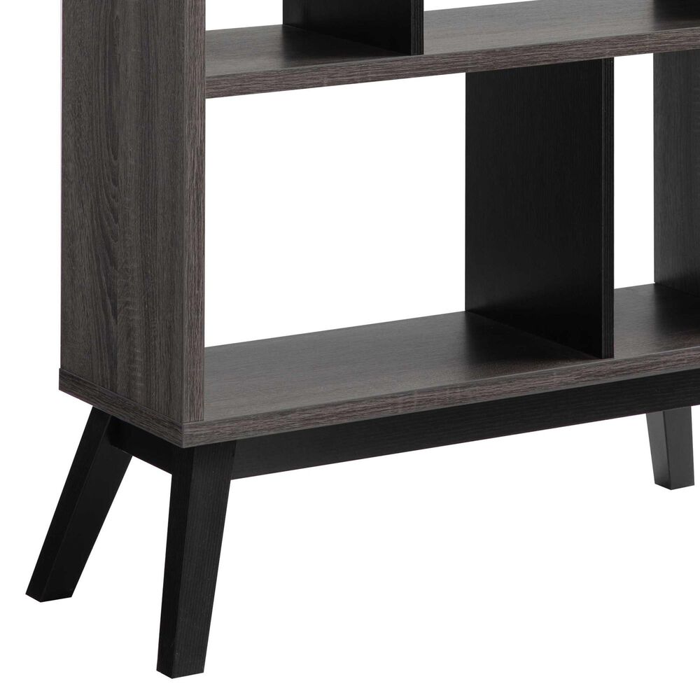 Global Movement 8-Shelf Bookcase in Distressed Grey and Black, , large