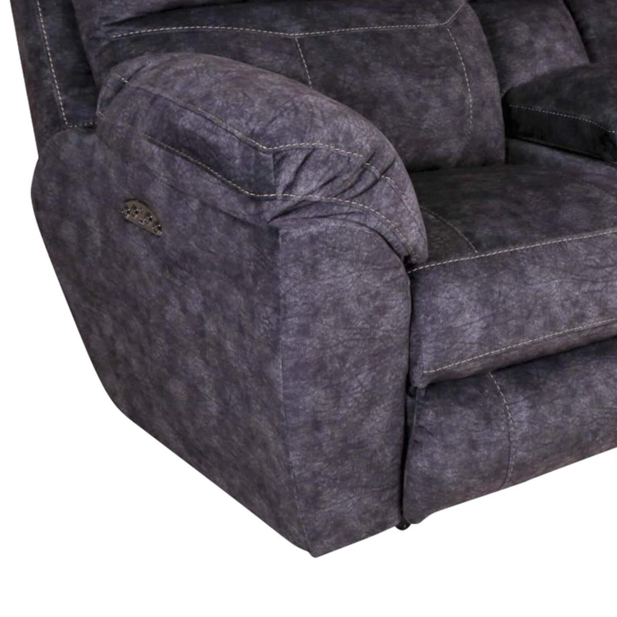 Catnapper Sedona Power Reclining Console Loveseat with Power Headrest in Smoke NFM
