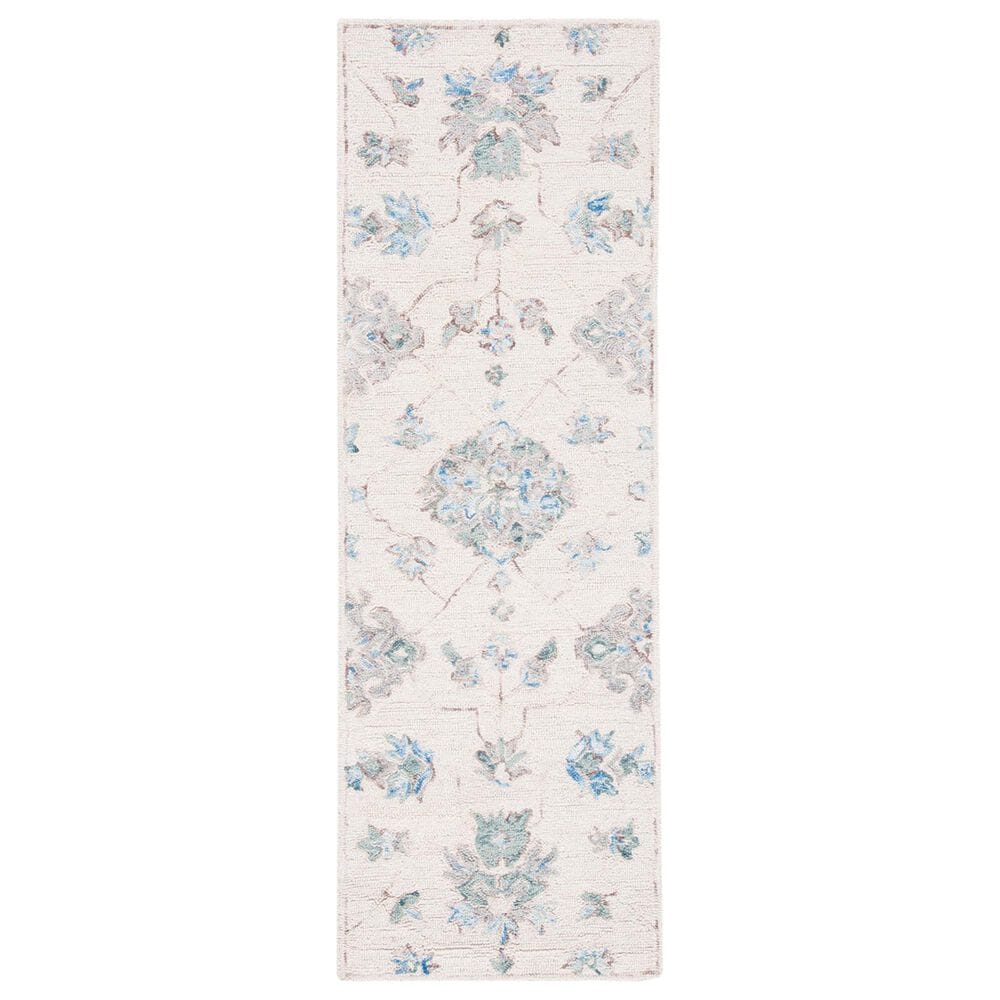 Safavieh Micro-Loop Oriental 2"3" x 7" Ivory and Grey Runner, , large