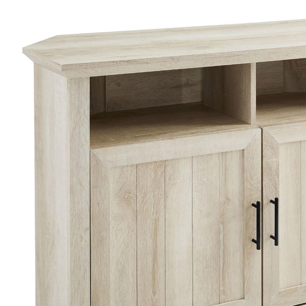 Walker Edison Columbus 44&quot; Corner TV Stand in White Oak, , large