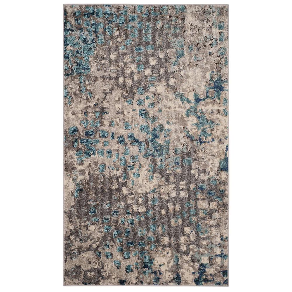 Safavieh Monaco MNC225E-3 3&#39; x 5&#39; Grey/Light Blue Area Rug, , large
