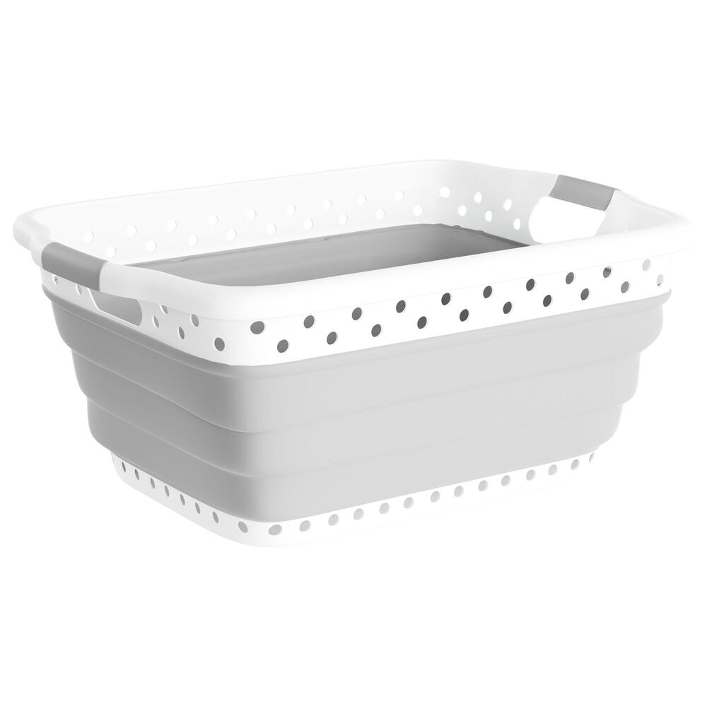 Timberlake Collapsible Laundry Basket in Gray, , large