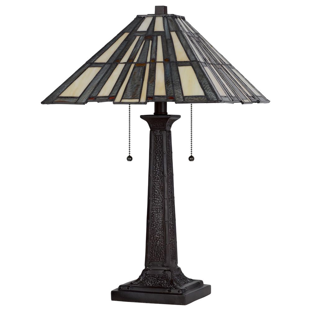 Cal Lighting Tiffany Table Lamp with Pull Chain Switch in Dark Bronze, , large