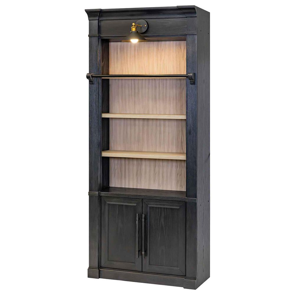 Wycliff Bay Willow Lane 94" Bookcase in Ebony Black and Natural Oak, , large