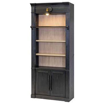 Wycliff Bay Willow Lane 94" Bookcase in Ebony Black and Natural Oak, , large