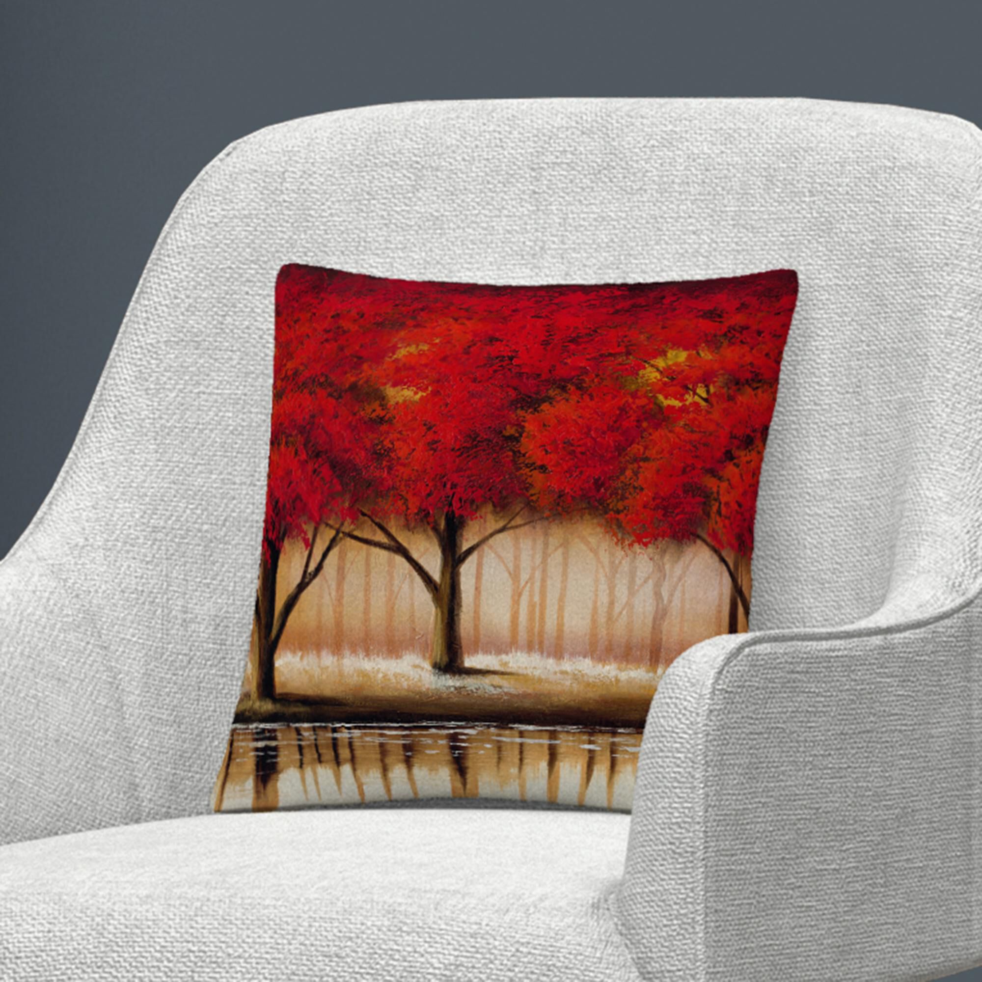 Large red clearance couch pillows