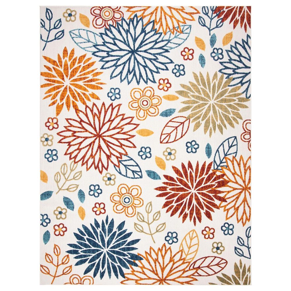 Safavieh Cabana CBN833A 9" x 12" Creme and Red Indoor/Outdoor Area Performance Rug, , large